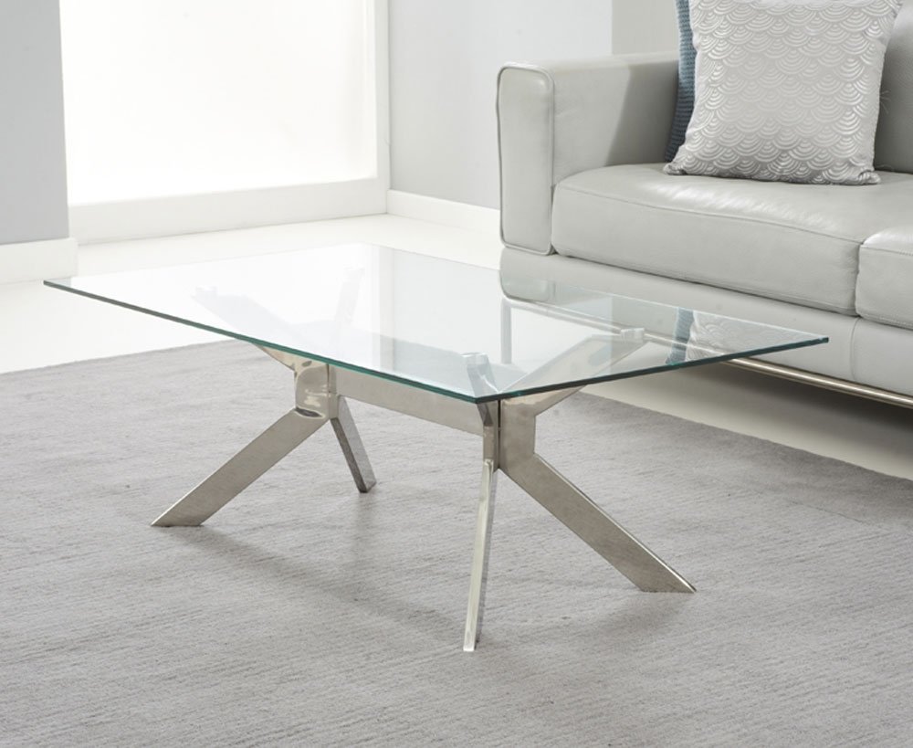 Coffee Table Top Glass - MODERN GEO GOLD STAINLESS STEEL METAL CLEAR ...